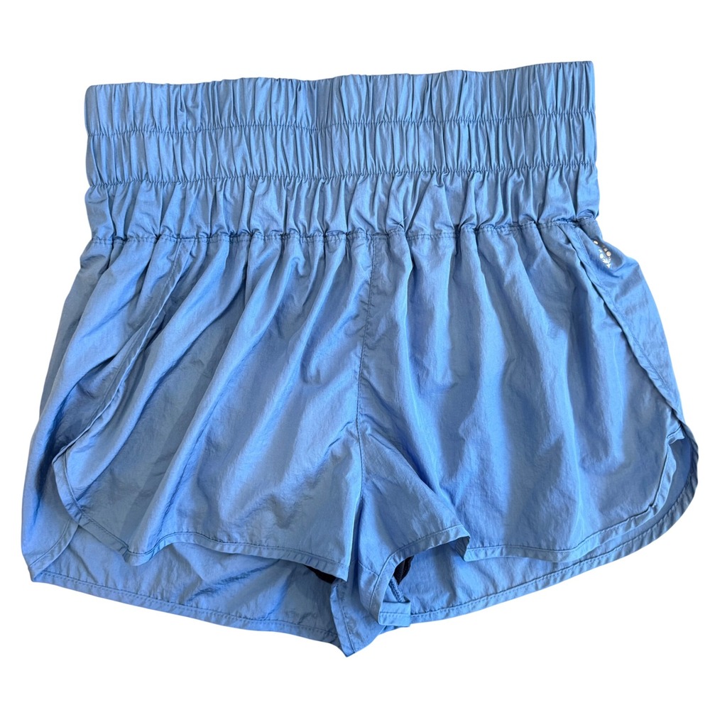 FP Movement The Way Home Shorts Blue High Rise Smocked Waist Athletic Womens XL